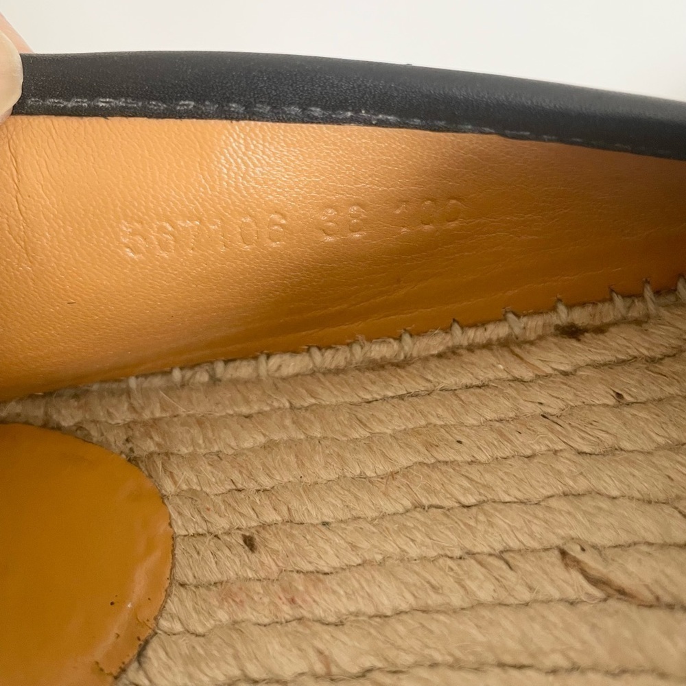 GUCCI Black Microguccissima Leather Slip On Espadrille Flats EU 38 - Picture 7 of 10